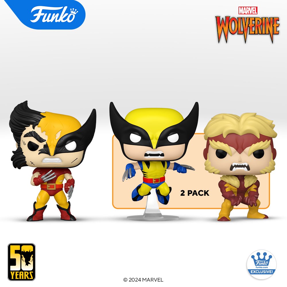 Boneco Funko Pop Marvel Wolverine 50 Anos Exclusivos Funko Shope